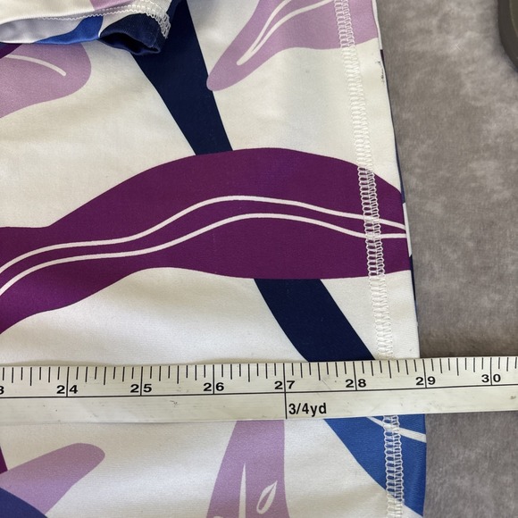 Lopez Pullover Top Womens 2X Purple Blue Leaf Print Long Sleeve Stretch Golf - Picture 7 of 10